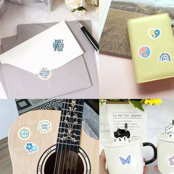 500PCS Blue Love Flowers Stickers for New Cartoon Animals Roll Sticker Packaging Flower Rolling Label Reward Decals (ONLINE ORDER ONLY)