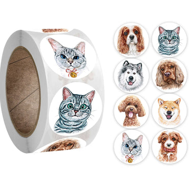 100-500 Pcs Pet Cat Dog Children's Cartoon Animal Stickers Reward Labels Seal DIY Paper Adhesive Gift (ONLINE ORDER ONLY)
