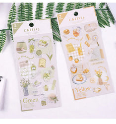 2pcs Japanese Cute Bear Strawberry Flower Landscaping Stickers Scrapbooking Junk Journal Planner Collage Material Stationery (ONLINE ORDER ONLY)