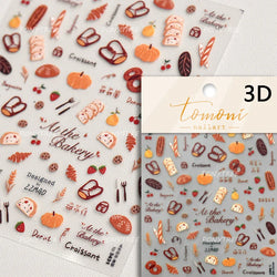 Cute Food Dog Baking Cookies Bread Rabbit Cheese Pudding Croissant Doughnut Adhesive Nail Art Decoration Sticker Manicure Decals (ONLINE ORDER ONLY)