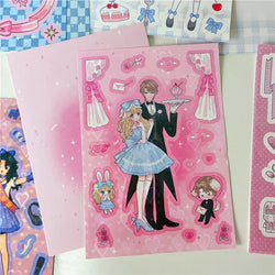 Cute Retro Comic Girl Stickers Diary Scrapbooking DIY Album Decoration Sticker Couple Aesthetic Kawaii Stationery Stick Label (ONLINE ORDER ONLY)