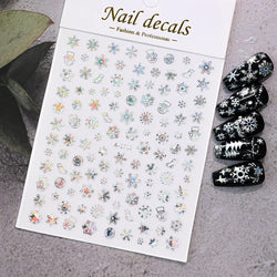 1PCS Laser Gold Snowflake Christmas Tree Nail Sticker 3D Adhesive Nail Decals Nail Art Accessories New Christmas Decoration 2024 (ONLINE ORDER ONLY)
