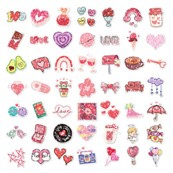 10/30/50/100PCS Valentine's Day Romantic Cartoon Stickers Holographic Laser Decals Graffiti Toy DIY Notebook Phone Gift For Love (ONLINE ORDER ONLY)