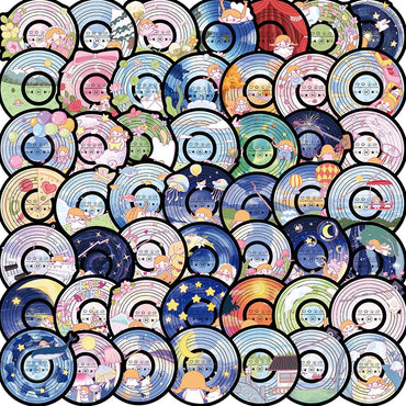 10/30/50PCS Funny Disc CD Stickers Cartoon DIY Toys Decals For Skateboard Guitar Fridge Notebook Car Phone Graffiti Kids Sticker (Online Order Only)