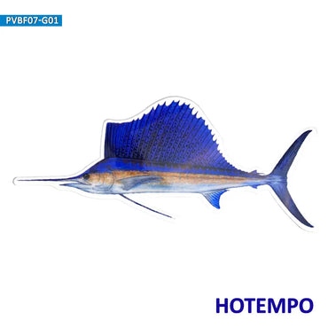 20cm Big Size Sea Fish Sailfish Style Go Fishing Waterproof Stickers for Fisherman Boat Fish Tank Luggage Motorcycle Car Sticker (Online Order Only)