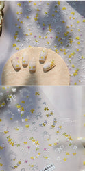 Yellow Purple Mini Flower White Lace Bowknot Flower Bouquet Spring 5D  Adhesive Nail Art Decoration Stickers DIY Manicure Decals (ONLINE ORDER ONLY)