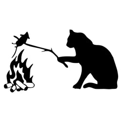 car sticker Cat fries a mouse waterproof cool waterproof removable decal self-adhesive car auto sticker (ONLINE ORDER ONLY)
