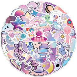 10/30/50PCS Cute Cartoon Dream Gradient Planet Outer Space Stickers For Kids Motorcycle Phone Fridge Notebook Wall Decals Toys (ONLINE ORDER ONLY)