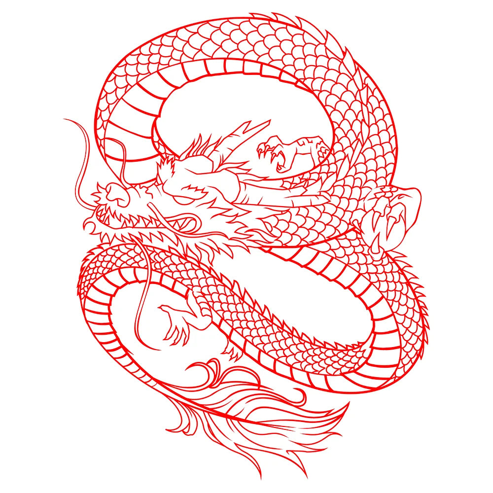 Anime Detachment Car Sticker Dragon Body Big Picture Decoration Body Movement Style Die Cutting Waterproof PVC Vinyl Decals (ONLINE ORDER ONLY)