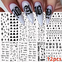 12 Sheets Valentines Nail Stickers Red Heart Nail Art Sticker Decal Solid Hollow Heart 3D Self-Adhesive Design Nail Art Supplies (ONLINE ORDER ONLY)