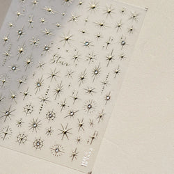 Gold Silver Star Laser Pink Colorful Glitter Starlight Sparkle Rhinestones Relief Nail Art Decorations Stickers Manicure Decals (ONLINE ORDER ONLY)