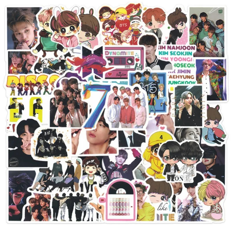 50pcs Boy Band Stickers for Suitcase, Water Bottle, Phone, Laptop, Scooter, Fridge (ONLINE ORDER ONLY)
