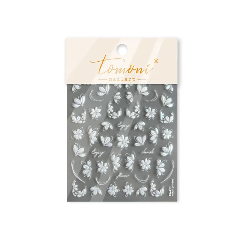 Shiny Cherokee Rose Golden Cherry Blossom Cherish Enjoy Flower Line Petal Delicate Self Adhesive Nail Art Sticker Manicure Decal (ONLINE ORDER ONLY)