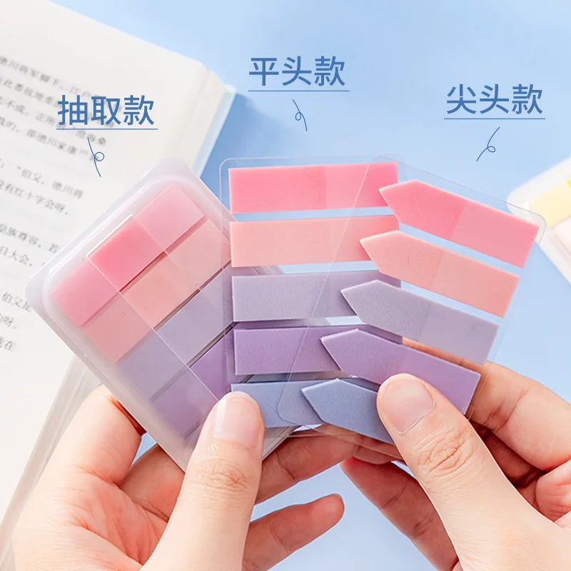 PET Transparent Index Sticky Note Sticker Student Label Sticky Note Sticker Notepad Bookmark School supplies Kawaii stationery (ONLINE ORDER ONLY)