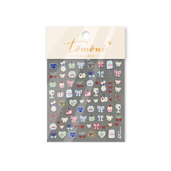 Bear Bowknot Bag Dessert Apple Core Earphone Cup Tulip Cherry Milk Cake Cookies Flower Adhesive Nail Art Stickers Manicure Decal (ONLINE ORDER ONLY)