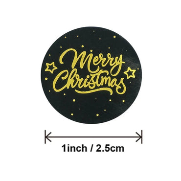 100-500pcs Merry Christmas Stickers Round Holidays Stickers For Xmas Thank You Greeting Cards Sealing Gift Decoration Stickers (Online Order Only)