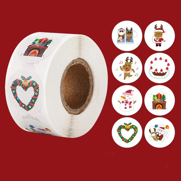 100-500pcs Merry Christmas Holiday Decoration Sticker 2.5cm Party Gift Baking Seal Sticker Invitation Letter Envelope Sticker (ONLINE ORDER ONLY)