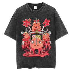 Chainsaw Man Vintage T-shirt Washed Cotton Tee (ONLINE ORDER ONLY)