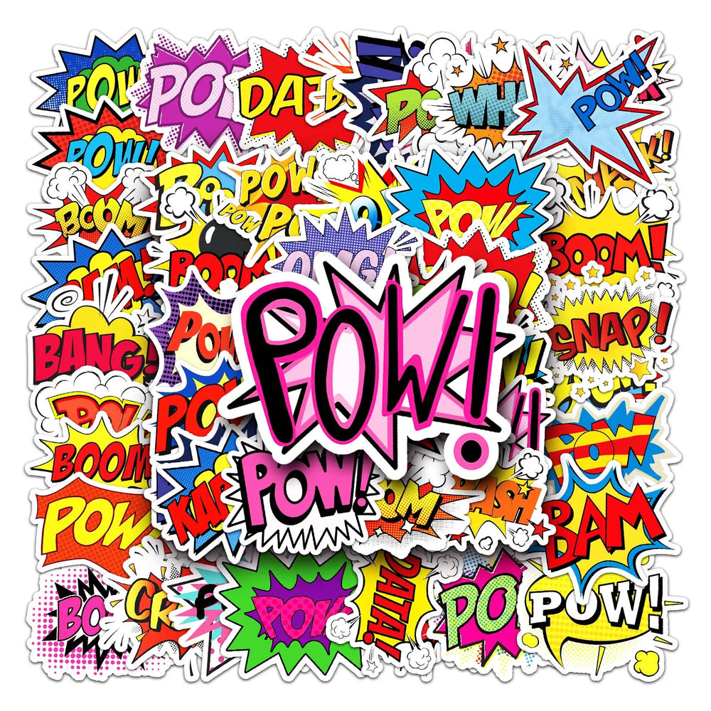 50Pcs Cartoon Waterproof Vinyl Stickers for Skateboard Snowboard (ONLINE ORDER ONLY)