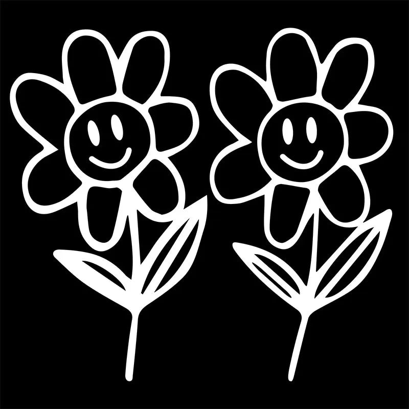 Flower Buds Car Sticker Plant Interior Decoration Rear View Mirror Fashion Stickers Creative Sport PVC Vinyl Decals (ONLINE ORDER ONLY)