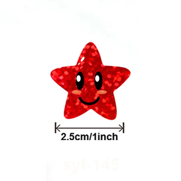 100-500pcs Glitter Star Stickers for Kids School Teacher Reward Sticker Party Decor Small Business Label Scrapbooking Stickers (Online Order Only)