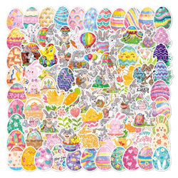 Easter Cartoon Holographic Stickers - Waterproof PVC Decals for Kids (10/30/50/100PCS) (ONLINE ORDER ONLY)