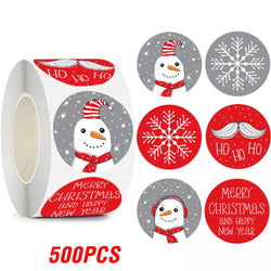 100-500pcs Merry Christmas Gift Box Decoration Seal Sticker Home Party Supplies Envelope Label Scrapbook Stickers (ONLINE ORDER ONLY)