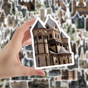 10/60Pcs European Architecture Graffiti Stickers Decals for Kids Toys Laptop Phone Luggage Scrapbook Skateboard Creative Sticker (ONLINE ORDER ONLY)