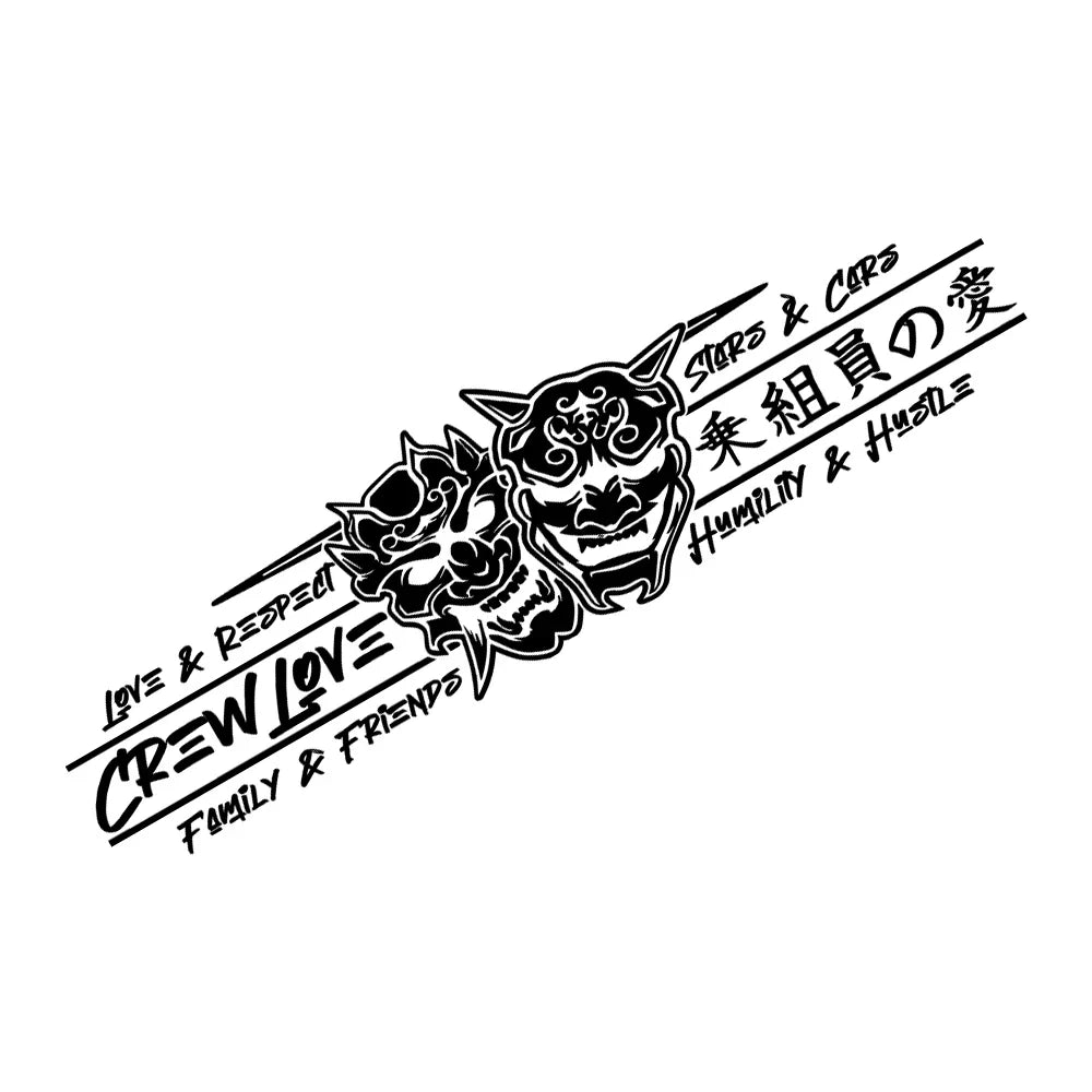 JDM Car Sticker Love Skull for Windshield Banner Decoration External Accessories Creative Sports Style Waterproof Vinyl Decals (ONLINE ORDER ONLY)