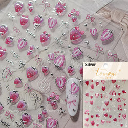 Interesting Joyful Fruits Apple Strawberry Orange Watermelon Grape Lemon Pear Vitamins Colored Nail Art Stickers Manicure Decals (ONLINE ORDER ONLY)