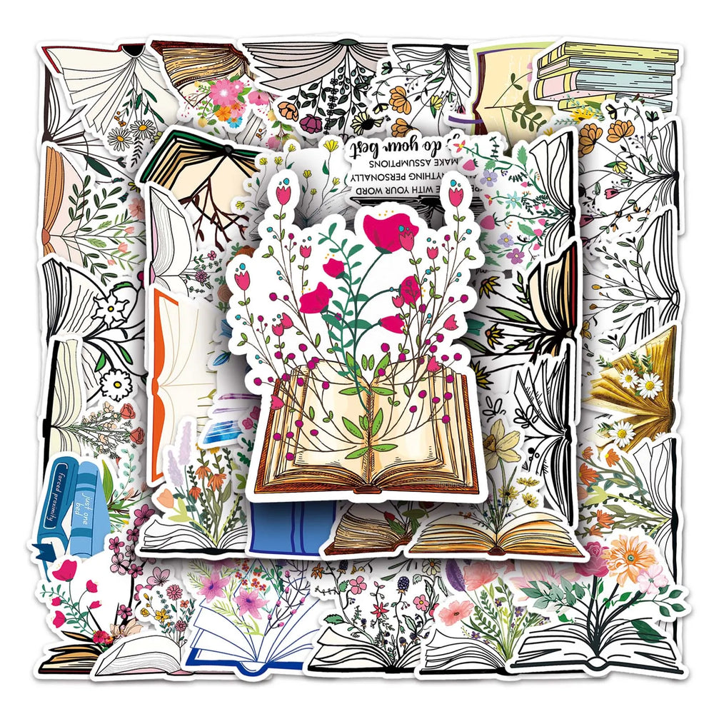 50Pcs Cute Flower Cartoon Waterproof Vinyl Stickers for Skateboard Snowboard (ONLINE ORDER ONLY)