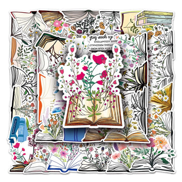 50Pcs Cute Flower Cartoon Waterproof Vinyl Stickers for Skateboard Snowboard (ONLINE ORDER ONLY)