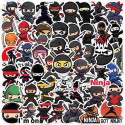 50pcs Funny Cute Cartoon Anime Ninja Stickers For Laptop Water Bottle Luggage Notebook Phone Waterproof Graffiti Vinyl Decals (Online Order Only)