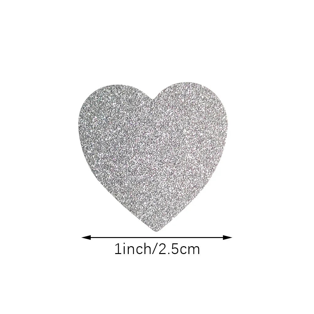 300pcs/roll Exquisite Silver Shiny Dot Heart Shaped Stickers Seal Labels for Gift Package Glitter Card Handmade Decoration (ONLINE ORDER ONLY)