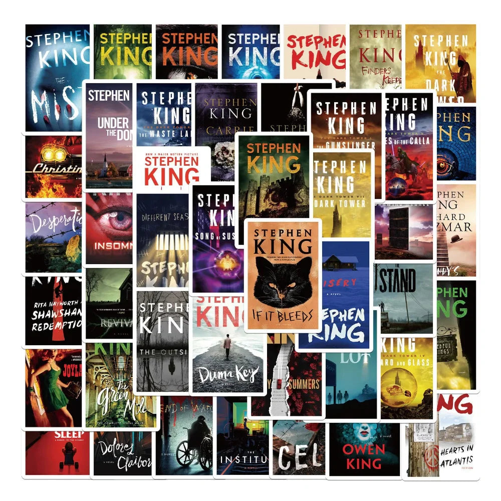 10/50pcs Stephen Edwin King Horror Novel Graffiti Stickers Guitar Suitcase Skateboard Laptop Phone Waterproof Decals Sticker (ONLINE ORDER ONLY)