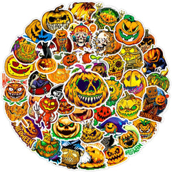 10/30/50PCS Cool Horror Halloween Pumpkin Stickers Toys Skateboard Bike Laptop Phone Cute Cartoon Decals Waterproof Toys Gifts (ONLINE ORDER ONLY)