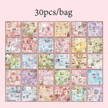Mr. Paper 30Pcs Japanese Food Sticker Book DIY Scrapbook Photo Frame Phone Case (ONLINE ORDER ONLY)