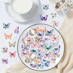 50PCS Butterfly Flower Stickers Waterproof DIY Laptop Phone Guitar Cup (Online Order Only)