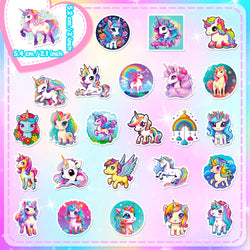 10/50Pcs Cute Cartoon Horse Stickers for Laptop Luggage Phone Car Scooter Funny Vinyl Decal for Kids Girl Children Gift (ONLINE ORDER ONLY)