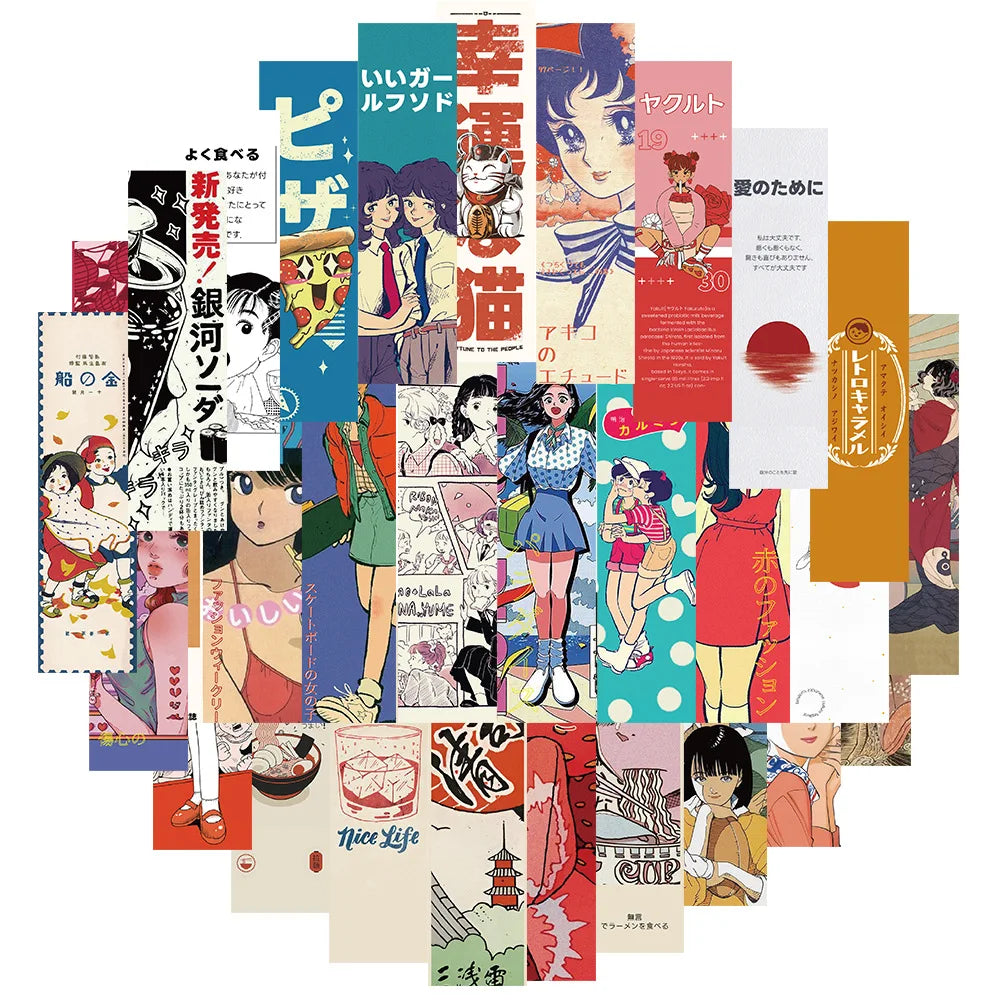 Showa Era Japanese Style Stickers Decals for DIY, Phone, Luggage, Car, Bike, Graffiti (ONLINE ORDER ONLY)