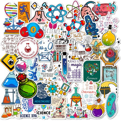 Chemical Lab Graffiti Stickers: 10/25/50pcs for DIY Scrapbook, Water Bottle, Phone, Laptop, Guitar Decal (ONLINE ORDER ONLY)