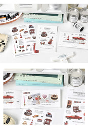 2Pc Ins Cute Retro Sticker Planner Collage Scrapbook DIY Material Decoration Stickers Personalized Art Supplies Stationery (ONLINE ORDER ONLY)