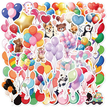 10/30/50PCS Cartoon Balloon Stickers Festive Atmosphere Ornament Decals DIY Laptop Phone Guitar Diary Scrapbook Bike Kids Toy (ONLINE ORDER ONLY)