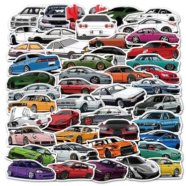 Sports Racing Car Stickers: Helmet, Bumper, Luggage, Bicycle, Snowboard, Vinyl Decals, JDM Styles (10/20/50/100pcs) (Online Order Only)