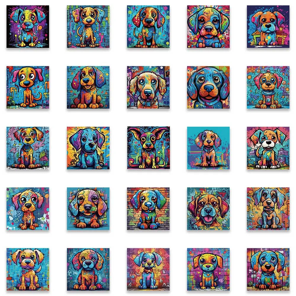 50pcs Colorful Cool Cartoon Aesthetic Dogs Graffiti DIY Waterproof Stickers For Laptop Guitar Luggage Phone Decals (ONLINE ORDER ONLY)