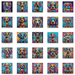 50pcs Colorful Cool Cartoon Aesthetic Dogs Graffiti DIY Waterproof Stickers For Laptop Guitar Luggage Phone Decals (ONLINE ORDER ONLY)