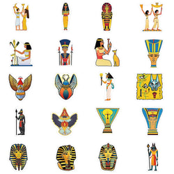 10/30/50pcs Cool Ancient Egypt Pharaoh Pyramid Waterproof Stickers Art Decals Laptop Suitcase Car Phone Decoration Sticker Toys (ONLINE ORDER ONLY)