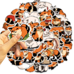50pcs Cute Cartoon Animals Fox Graffiti Stickers For Laptop Water Bottle Luggage Notebook Phone Waterproof Graffiti Vinyl Decals (ONLINE ORDER ONLY)