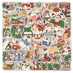 Kawaii Christmas Animal Stickers Decals for Laptop Phone Suitcase Fridge (ONLINE ORDER ONLY)