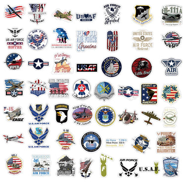 10/50Pcs Cool United States Air Force USAF Stickers Graffiti Decals DIY Motorcycle Laptop Tablet Waterproof Car Sticker Packs (ONLINE ORDER ONLY)